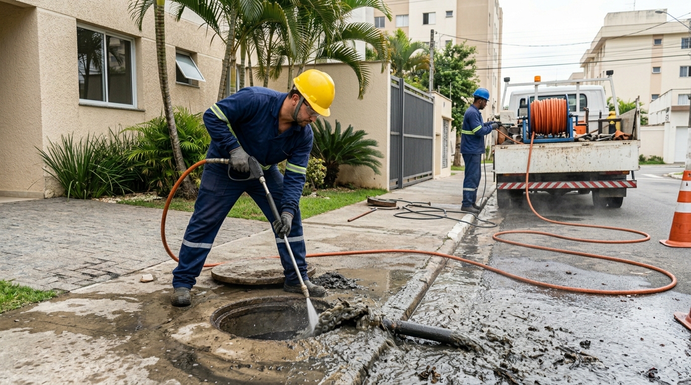 Hidrojateamento Industrial na Pousada do Vale, São José dos Campos‑SP
