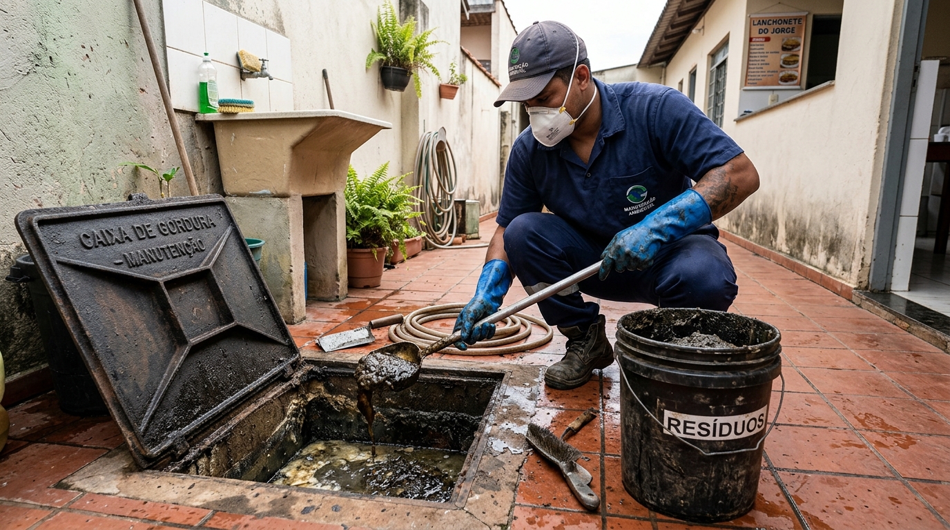 Manutenção de Caixa de Gordura no Putim, São José dos Campos‑SP